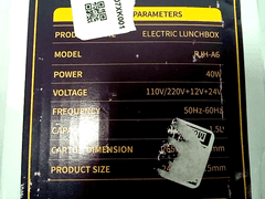 Electric 3-Grid Plate Lunch Box - Image 2